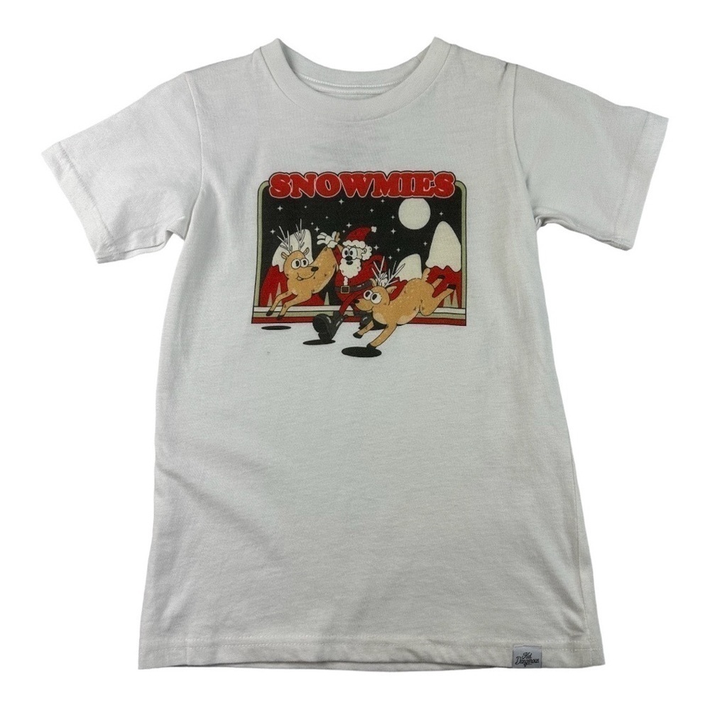 Kid Dangerous Snowmies Short Sleeve Christmas Shirt Size 6